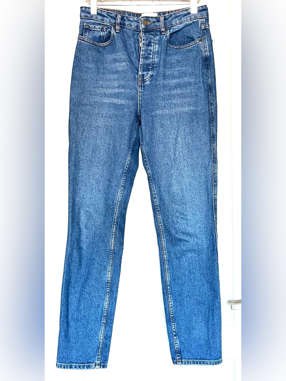 Sézane Le Slim Parfait High Rise Skinny Jeans Denim Blue FR 38 Capsule Wardrobe